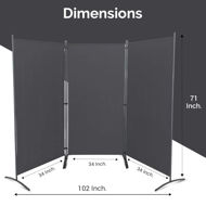 Picture of 3 Panel Room Divider - Grey