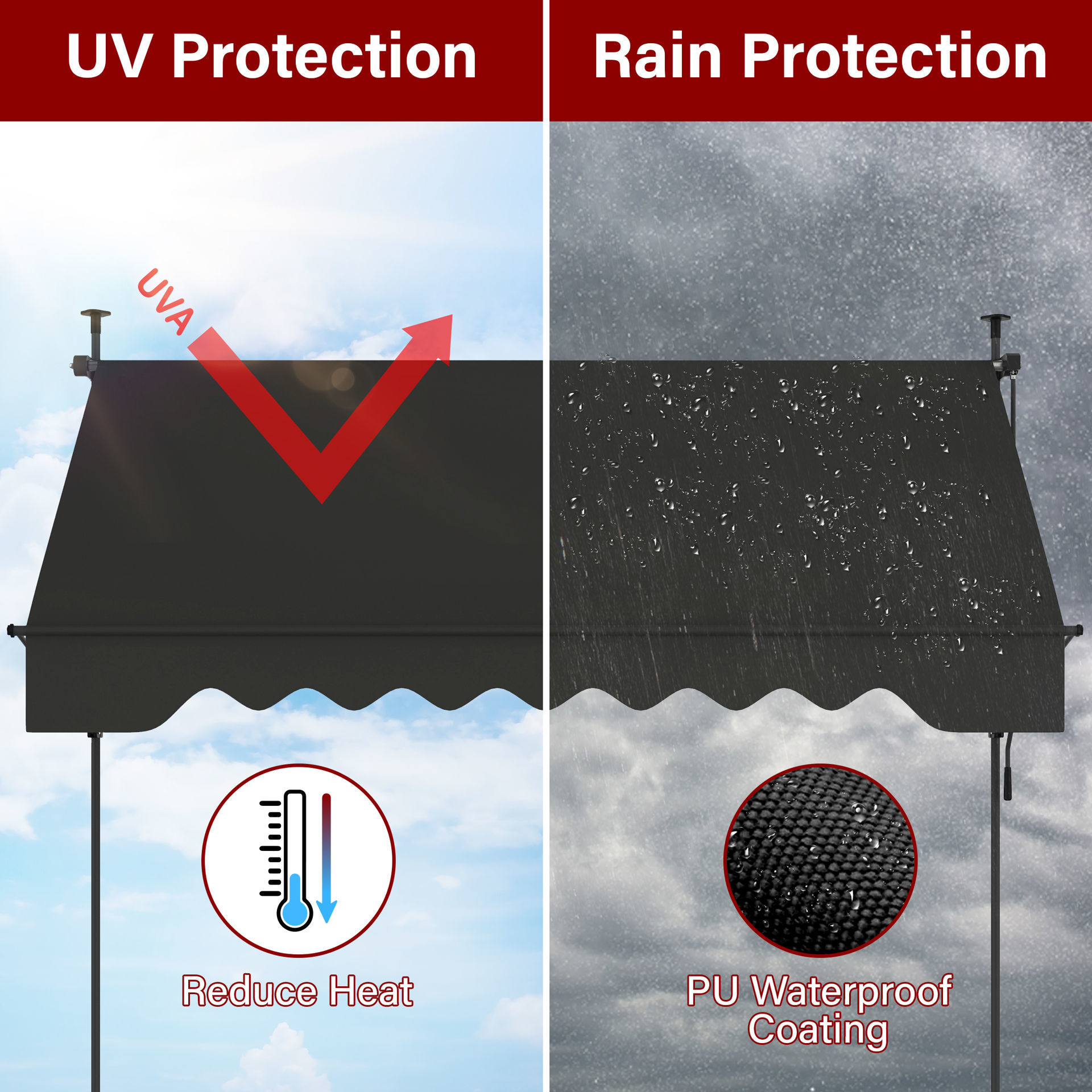 Manual Retractable Patio Awning Retractable Awnings Steelaidusa